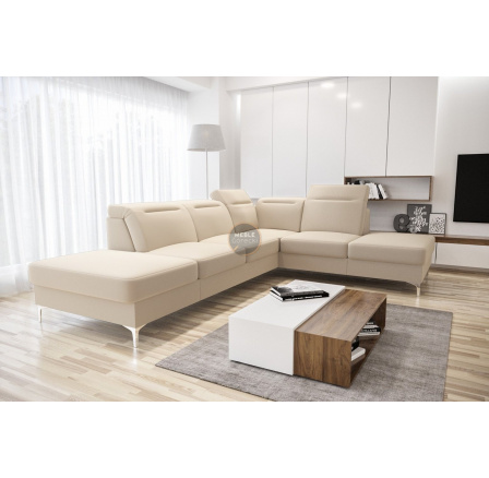 NAROŻNIK TAPICEROWANY OSLO 295x220 - prawa , Odcienie kremowego