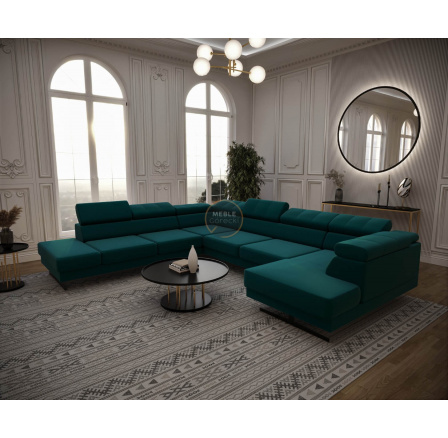 NAROŻNIK EMPORIO MAX II 300X350X180 - lewa , Odcienie turkusu