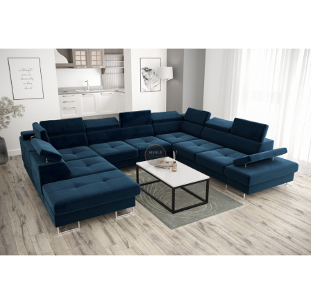 NAROŻNIK GALAXY MAX I Z FUNKCJĄ SPANIA 280x350x225 - Odcienie granatu , prawa NAROŻNIK GALAXY MAX I Z FUNKCJĄ SPANIA 280x350x225 - Odcienie granatu , prawa
