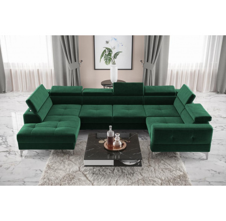 NAROŻNIK ROZKŁADANY TOSCANIA MAX I 170x350x185 CM - prawa , Odcienie zieleni