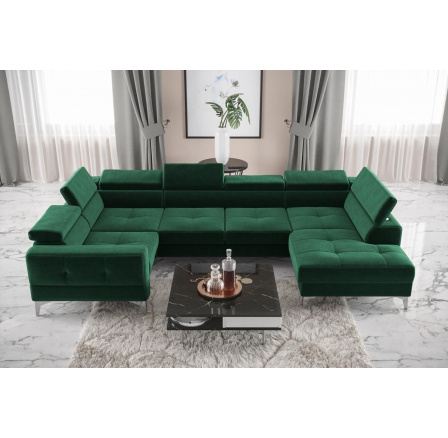 NAROŻNIK ROZKŁADANY TOSCANIA MAX I 170x350x185 CM - lewa , Odcienie zieleni