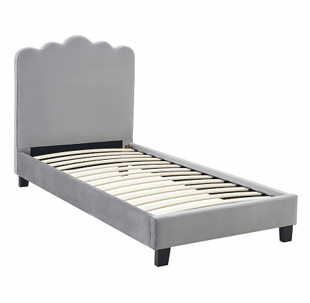 Łóżko 90x200 CRATER Szare Welurowe