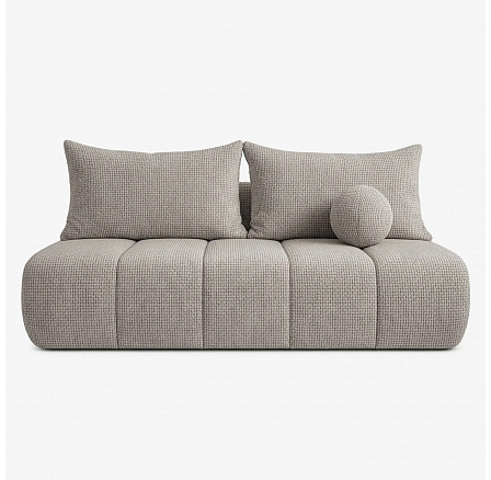 Sofa Rozkładana SARIA Jasnoszara Szenilowa