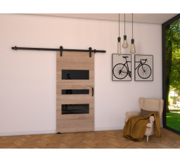 Posuvné dveře LOFT C80, Sonoma/Černá