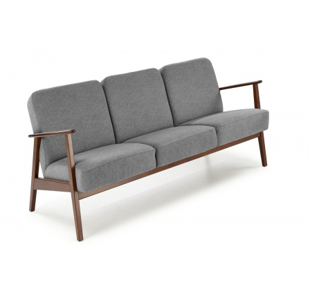 MILANO 3S kanapé, Szürke Castel 93/Sötét Dió