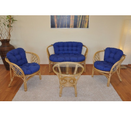 Polstry na soupravu Bahama velká komplet modrý melír