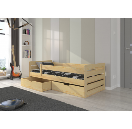 Ágy matraccal BEMMA 180x80 Fenyő Természetes