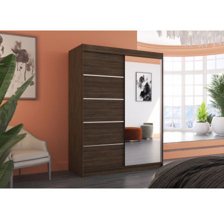 Tolóajtós szekrény tükörrel LIMBO 150 Choco+Choco