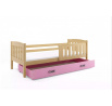KUBUŚ PARTEROWE RAMA SOSNA SZUFLADA RÓŻOWY BEZ MATERACY 90 X 200 KPL