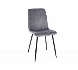 Étkezőszék ALAN VELVET, szürke Bluvel 14/fekete matt