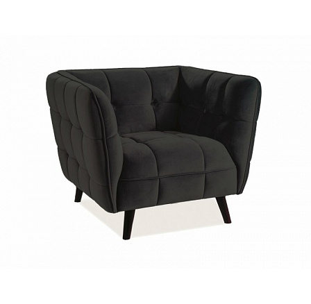 CASTELLO 1 Velvet fotel, fekete Bluvel 19/wenge