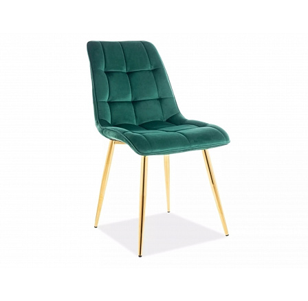 Étkezőszék CHIC VELVET, zöld Bluvel 78/arany