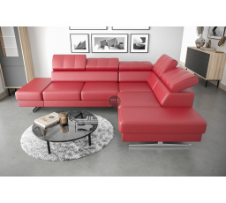 NAROŻNIK EMPORIO 225x300 SKÓRA NATURALNA - prawa , Skóra czerwona