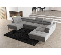 NAROŻNIK ROZKŁADANY TOSCANIA MAX II 170x350x220 - prawa , Odcienie szarości