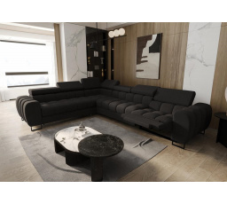 NAROŻNIK ROZKŁADANY ASPEN MAX RELAX 330x260 CM - Odcienie czarnego , lewa