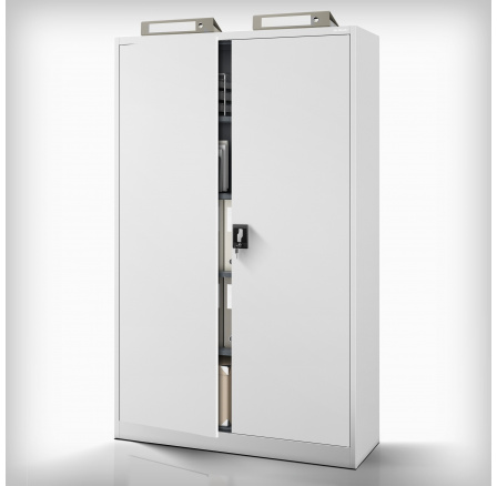 Szürke fém irodai iratszekrény JAN II, 1150 x 1850 x 400 mm