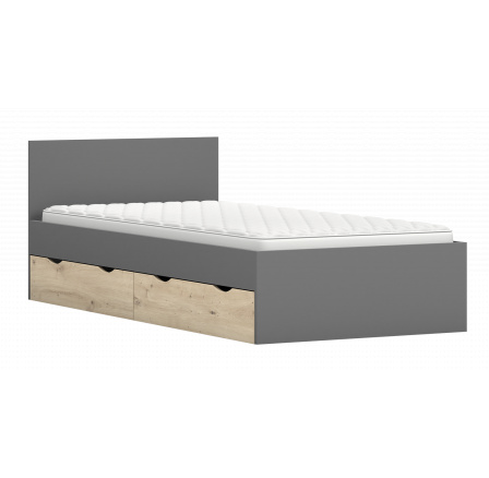 Ágy - JOY II 36, Szürke/Dub Artisan
