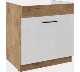 Dolní skřínka VEGAS - 80 ZL 1S BB, Dub Lancelot / Bílý lesk