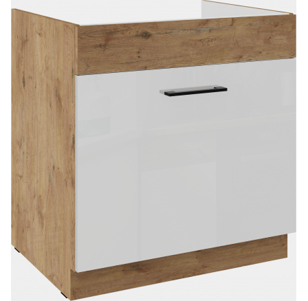 Dolní skřínka VEGAS - 80 ZL 1S BB, Dub Lancelot / Bílý lesk