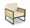 ILARIO lounge szék, fekete / természetes