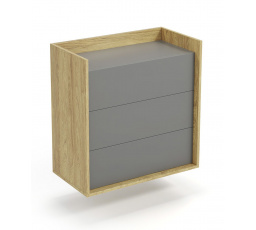 MOBIUS 3S komód, természetes/szürke