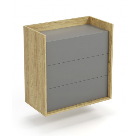 MOBIUS 3S komód, természetes/szürke