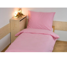 Prodloužené povlečení bavlna UNI 140x220, 70x90cm Růžová nitěný knoflík