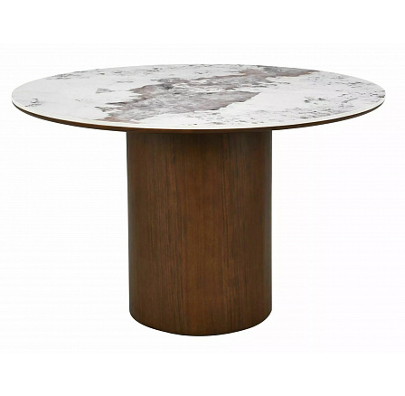RONDO Ceramic étkezőasztal 120 cm, Pandoro Fehér Fény / Dió RONDO Ceramic étkezőasztal 120 cm, Pandoro Fehér Fény / Dió