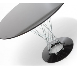 Cyklon kerek asztal, fekete