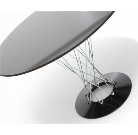 Cyklon kerek asztal, fekete