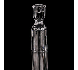 Üveggyertyatartó - 14,5 cm, egyenes, kúpos gyertyához, átlátszó