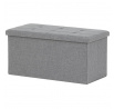 Taburet s úložným prostorem, šedá, jemně hrubá látka, TAB-462 GREY2
