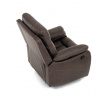 Polohovací křeslo, elektrické zabudované ovládání, hnědá, látka vintage, TV-4094 BR3