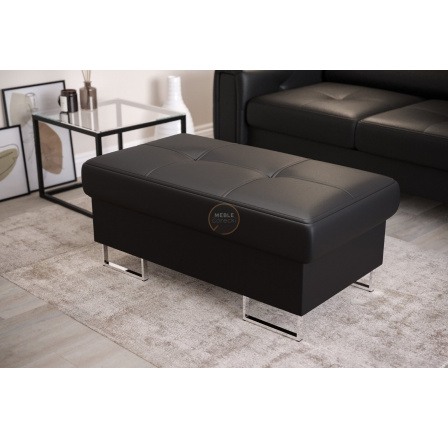 PUFA OTWIERANA GALAXY 100×55 CM SKÓRA NATURALNA - Skóra czarna