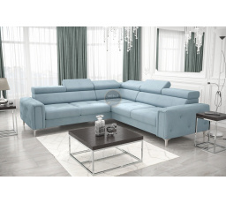 NAROŻNIK ORION I Z FUNKCJĄ SPANIA 255×255 CM - Odcienie niebieskiego , lewa