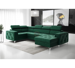 NAROŻNIK ORION MAX III Z FUNKCJĄ SPANIA 165x320x185 CM - Odcienie zieleni , lewa