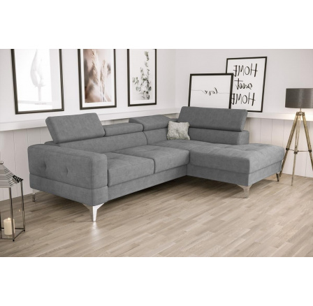 NAROŻNIK TOSCANIA MINI Z FUNKCJĄ SPANIA 170x250 CM - Odcienie szarości , prawa