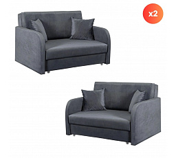Zestaw 2x Fotel Do Spania Dwuosobowy VERO 2 Szary