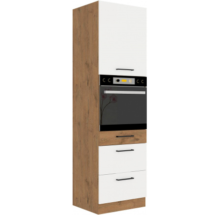 Kuchyňská skříň VEGAS - 60 DPS-210 3S 1F, Dub Lancelot / Bílý lesk