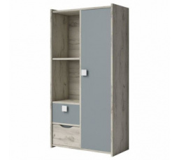 SMILE 1D2S 04 polc, Fehér Craft / Szürke