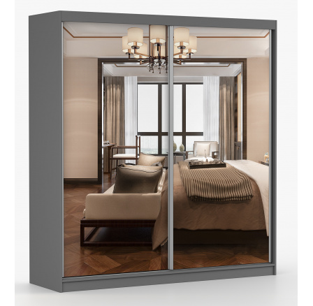 MULTI 20 gardróbszekrény - 203 cm, Szürke