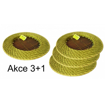 Bambusovo ratanový tácek zelený Akce 3+1 