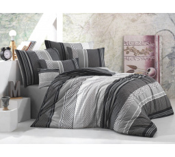 Povlečení bavlna 140x200, 70x90cm Sorento black nitěný knoflík
