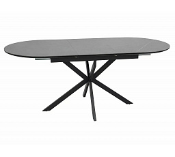 GASTON étkezőasztal 140, Szürke matt/Fekete matt