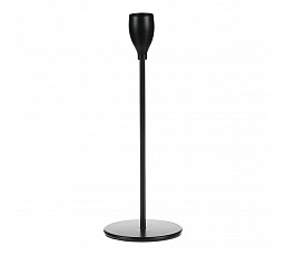 Fém gyertyatartó – kúpos gyertyához, lekerekített, magassága 27,5 cm, fekete