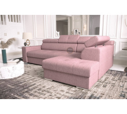 NAROŻNIK Z FUNKCJĄ SPANIA MARGO I 260×185 - prawa , Odcienie różu