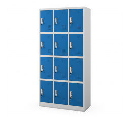 Fém öltözőszekrény BHP MARCIN, 900 x 1850 x 400 mm, szürke-kék