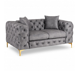 Sofa SORRENTO 2S Dwuosobowa Szara Welurowa