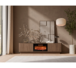 DARCO 180 TV-szekrény elektromos kandallóval, Elegant dió