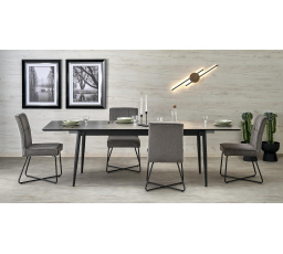 CHARLES étkezőasztal, Szürke márvány hatás/Fekete